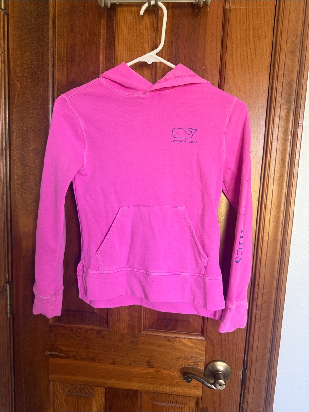 Vineyard Vines Hot Pink Girls' Hoodie with Whale Logo